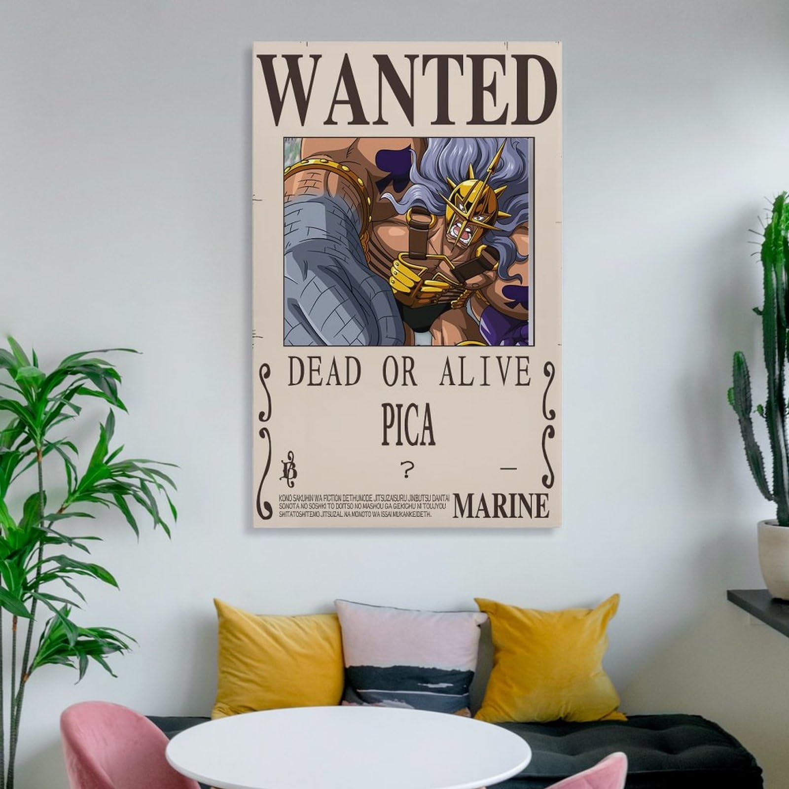 PICA Anime Wanted Bounty Poster (140) Painting On Canvas Wall Art